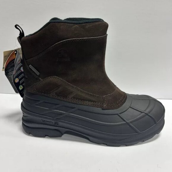 Kamik Men's Champlain, Brown Waterproof Winter Boots, Size 10 D